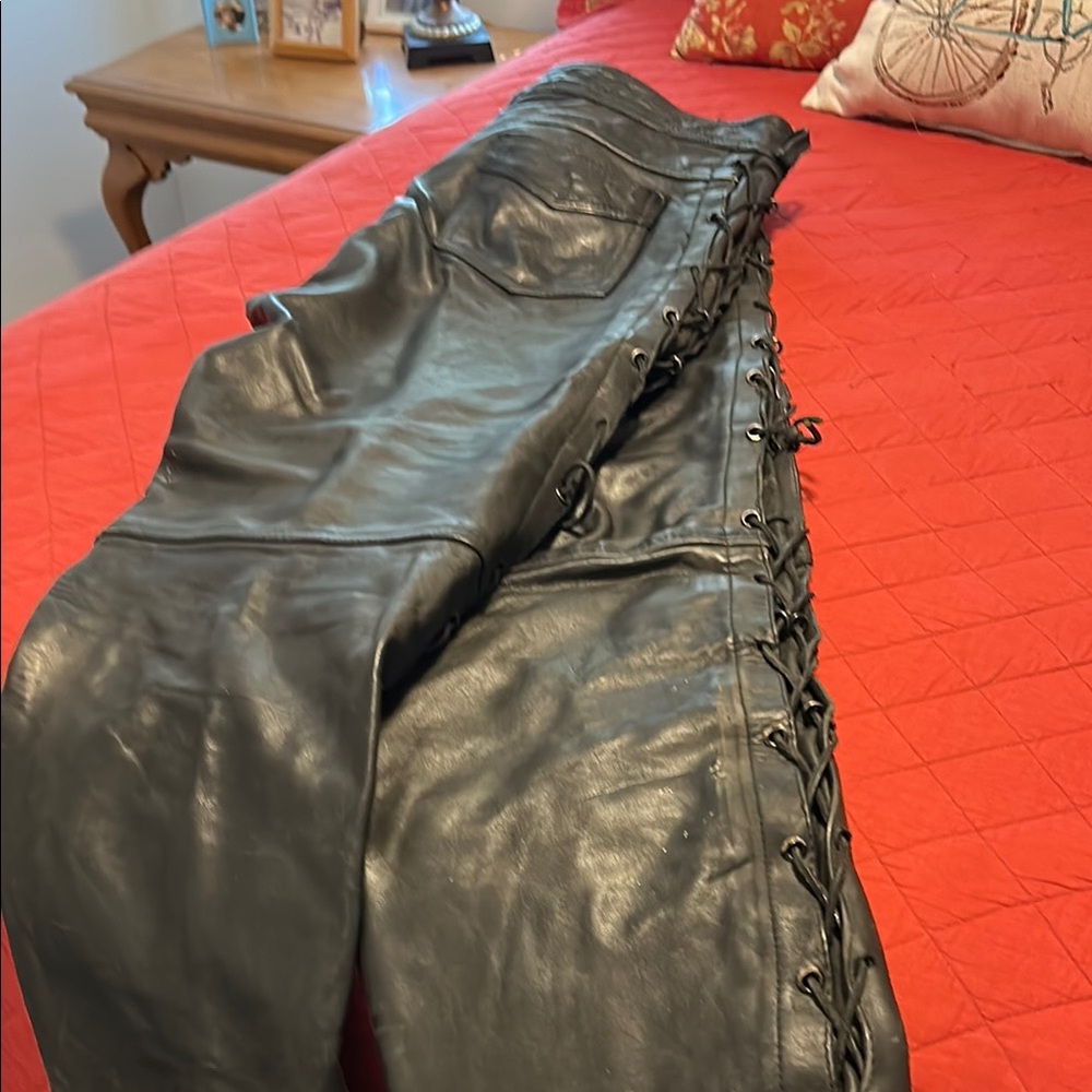 Men's Black Leather Pants